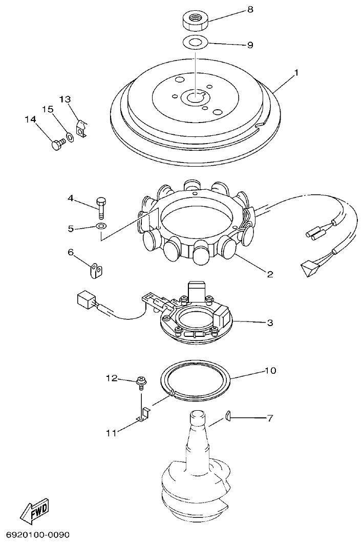 Yamaha E75B GENERATOR parts diagram